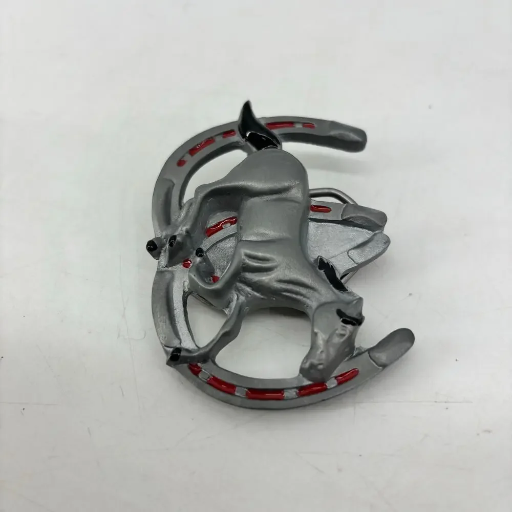 Great American Buckle Co. Horse & Horseshoe Belt Buckle Enamel